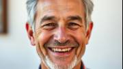 Smiling man in his fifties enjoying a sunny day outdoors.